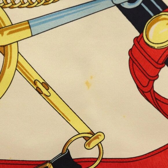 HERMES Carre 90 Scarf ""Eperon d'or"" Silk Navy Auth 142397 - Picture 8 of 16